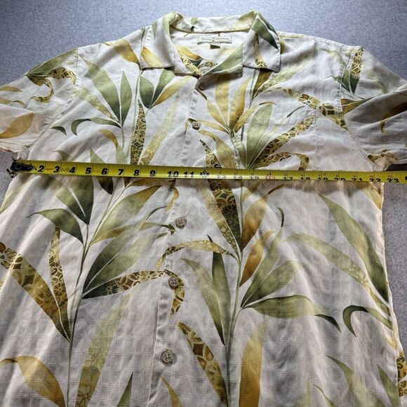 Tommy Bahama Ivory Breach Tropical Floral Hawaiian Silk Camp Shirt Mens Large** - Picture 8 of 10